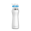 22oz. White Stainless Steel Bottle with Blue Comfort Grip Lid Q9