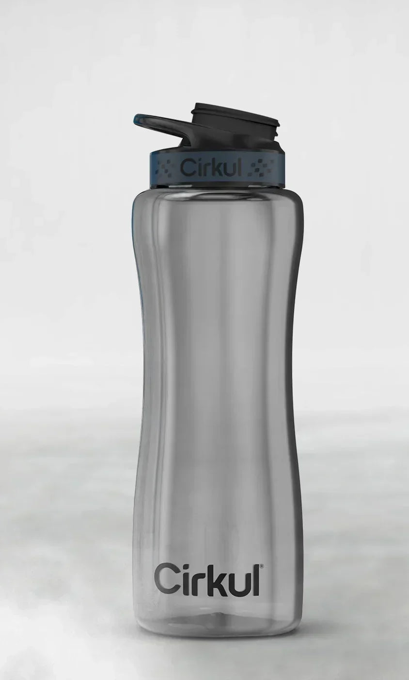 32oz. Black Tint Plastic Bottle with Gray Lid E4