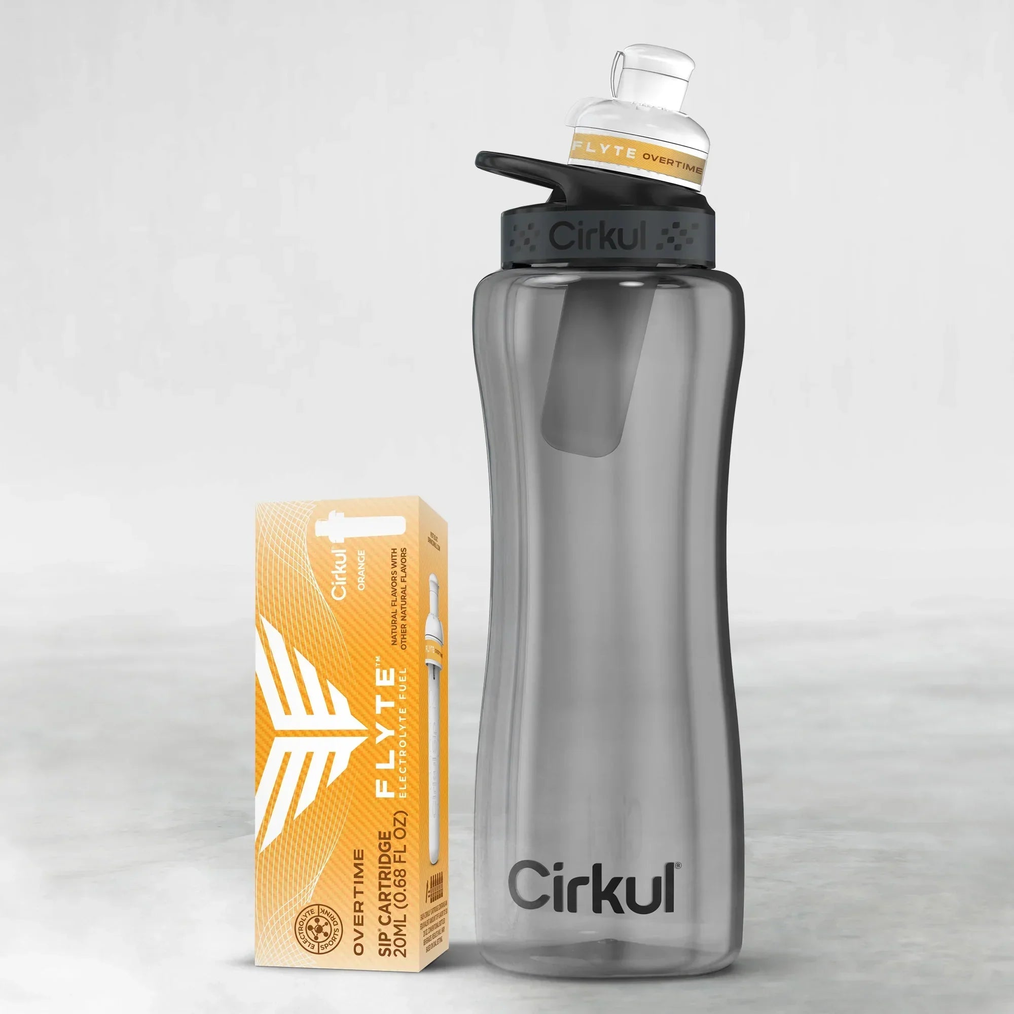 32oz. Black Tint Plastic Bottle w/ Gray & Black Lid 2.0 Bundle W3