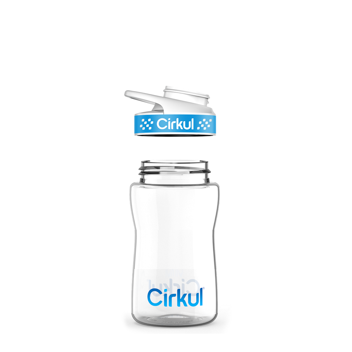 12oz. Plastic Bottle with Blue Comfort Grip Lid S0