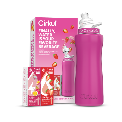 32oz. Hot Pink Stainless Steel Bottle Starter Kit C8