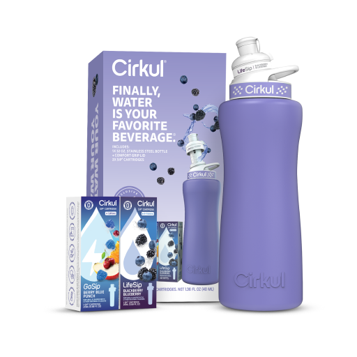 32oz. Matte Periwinkle Stainless Steel Bottle Starter Kit J9
