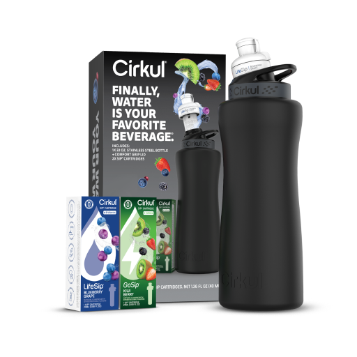 32oz. Matte Black Stainless Steel Bottle Starter Kit D9