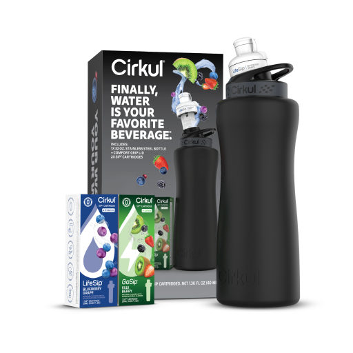32oz. Matte Black Stainless Steel Bottle Starter Kit D9
